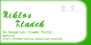 miklos kladek business card
