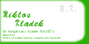 miklos kladek business card